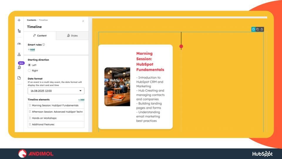 Full control over content, layout, and styling directly inside the HubSpot editor.